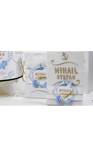 Trusou botez tematica navy Marine Nautical pastel 9